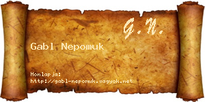 Gabl Nepomuk névjegykártya